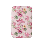 Tapis De Bain Flamant rose Rose Adorable Et Fleurs Exotiques (Devant (Vertical))
