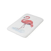 Tapis De Bain Flamant rose rose, aquarelle. (Angle)