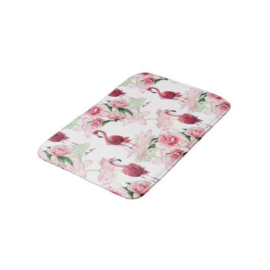 Tapis De Bain Flamant rose rose : Élégance Motif sans couture (Angle)