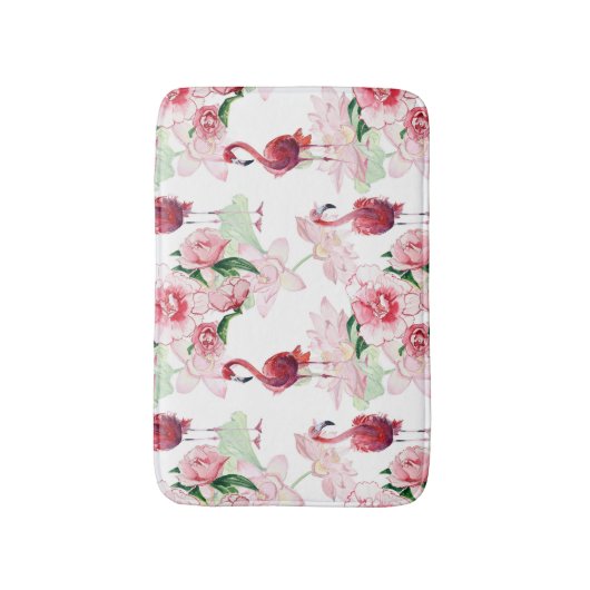 Tapis De Bain Flamant rose rose : Élégance Motif sans couture (Devant (Vertical))