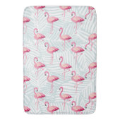 Tapis De Bain Flamant rose rose et Feuilles de palme - Cute (devant Vertical)