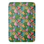Tapis De Bain Flamant rose rose exotique Fleurs tropicales (devant Vertical)