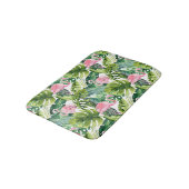 Tapis De Bain Flamant rose rose Feuille Jungle (Angle)