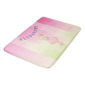 Tapis De Bain Flamant rose rose mignon Ombre rayé (Angle)