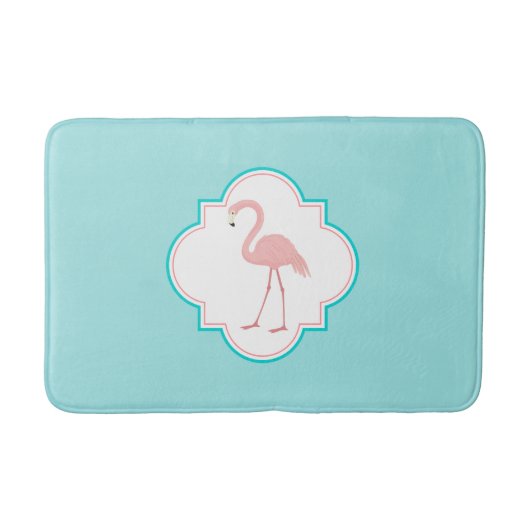 Tapis De Bain Flamant rose rose sur l'arrière - plan d'Aqua (Devant)