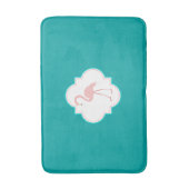 Tapis De Bain Flamant rose rose sur Turquoise (Devant (Vertical))