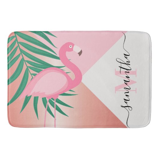 Tapis De Bain Flamant rose rose tropical (Devant)
