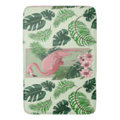 Tapis De Bain Flamant rose rose Vert Feuille Lys (devant Vertical)