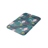 Tapis De Bain Flamant rose, toucan : motif de feuilles tropicale (Angle)
