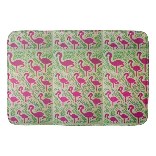Tapis De Bain Flamant rose tropical (Devant)