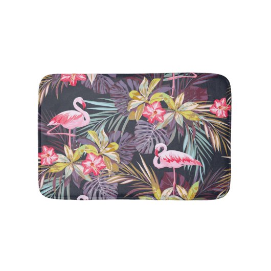 Tapis De Bain Flamant rose Tropical : Motif sans couture d'été (Devant)