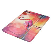 Tapis De Bain Flamant rose tropicale dynamique (Angle)