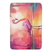 Tapis De Bain Flamant rose tropicale dynamique (devant Vertical)