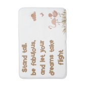 Tapis De Bain Flamant rose Whimsical Boho Monogrammé | (Devant (Vertical))