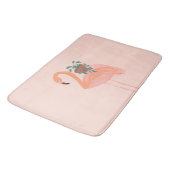 Tapis De Bain Flamant tropical avec plante en pot dessinée à la (Angle)