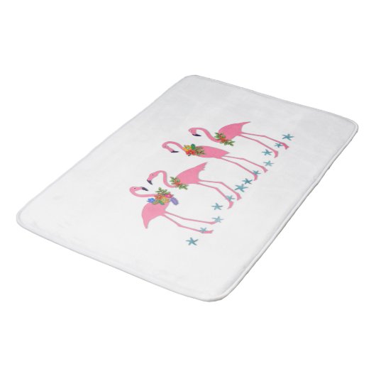 Tapis De Bain Flamants roses en Starfish Tropical Thème (Angle)
