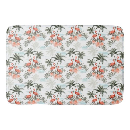 Tapis De Bain Flamants roses et palmiers (Devant)