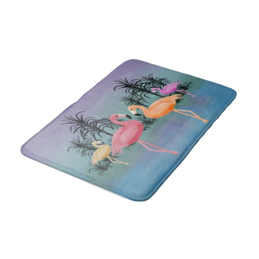 Tapis De Bain Flamants roses fabuleux (Angle)