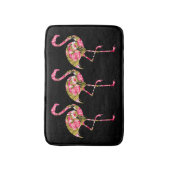Tapis De Bain Flamants roses floraux tropicaux (Devant (Vertical))