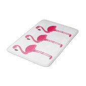 Tapis De Bain Flamants roses rose tropicale sur blanc (Angle)