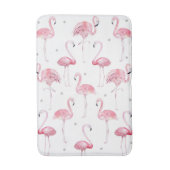 Tapis De Bain Flamants roses roses Gris Pois Chic Tropical (Devant (Vertical))