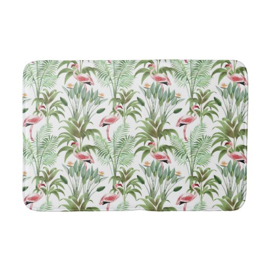 Tapis De Bain Flamants roses roses tropicaux (Devant)