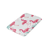 Tapis De Bain Flamingo tropical et feuille, motif d'été. (Angle)