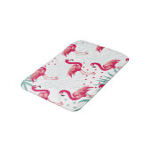 Tapis De Bain Flamingo tropical et feuille, motif d'été. (Angle)