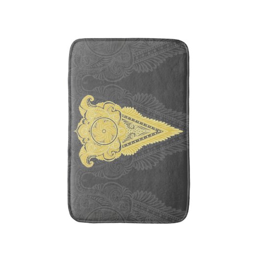 Tapis De Bain flamme dorée ornementale (Devant (Vertical))
