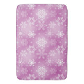 Tapis De Bain Flammes De Neige D'Hiver Sur Rose (devant Vertical)