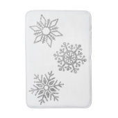 Tapis De Bain Flammes de neige en argent à billes d'hiver sur bl (Devant (Vertical))