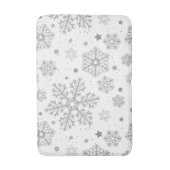Tapis De Bain Flammes de neige en argent sur blanc (Devant (Vertical))