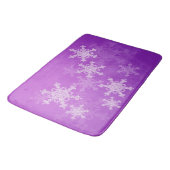 Tapis De Bain Flammes de neige violettes blanches Noël minimalis (Angle)