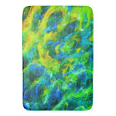 Tapis De Bain Flammes vertes et bleues Abstraites (devant Vertical)