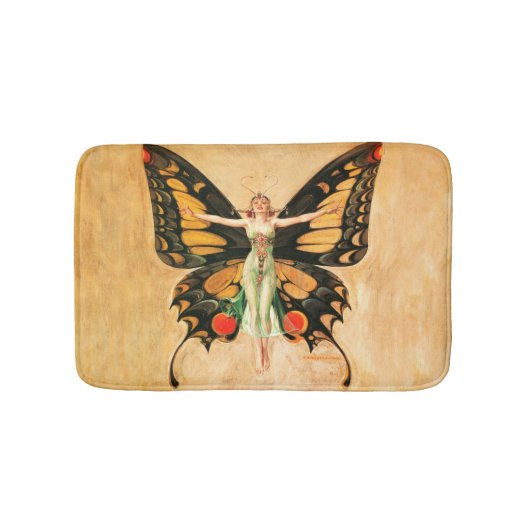 Tapis De Bain Flapper Butterfly Flying Woman Illustration (Devant)