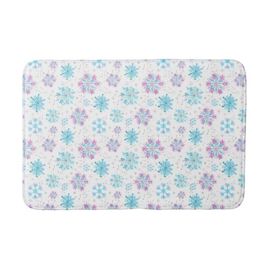 Tapis De Bain Flèche de neige violette et bleue (Devant)