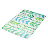 Tapis De Bain Flèches aquarelle Motif géométrique Vert bleu (Angle)