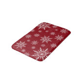 Tapis De Bain Flèches blanches d'hiver sur rouge (Angle)