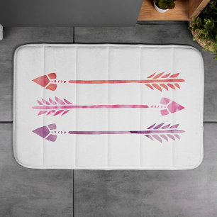 Tapis De Bain Flèches d'aquarelle rose et orange