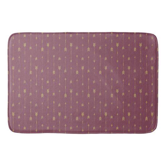 Tapis De Bain Flèches tendance violet et or Boho (Devant)