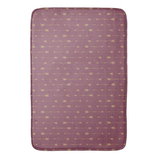 Tapis De Bain Flèches tendance violet et or Boho (devant Vertical)