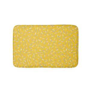 Tapis De Bain Fléchettes de Confetti Aléatoires, Jaune De moutar