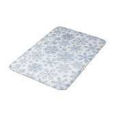Tapis De Bain Fléchettes de neige grises sur blanc (Angle)
