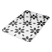 Tapis De Bain Fleur abstraite moderne noir et blanc (Angle)
