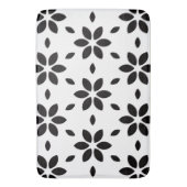 Tapis De Bain Fleur abstraite moderne noir et blanc (devant Vertical)