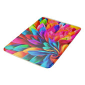 Tapis De Bain Fleur arc-en-ciel Abstraite (Angle)