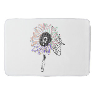 Tapis De Bain Fleur Arc-en-ciel Art Funky