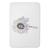 Tapis De Bain Fleur Arc-en-ciel Art Funky (devant Vertical)
