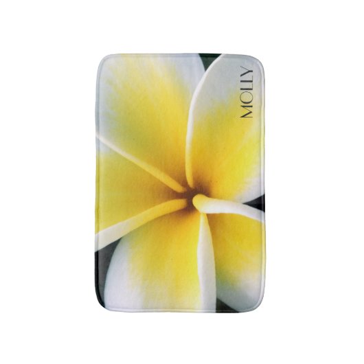 Tapis De Bain Fleur blanche et jaune (Devant (Vertical))