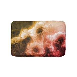 Tapis De Bain Fleur Blanche Noir Et Blanc Vintage